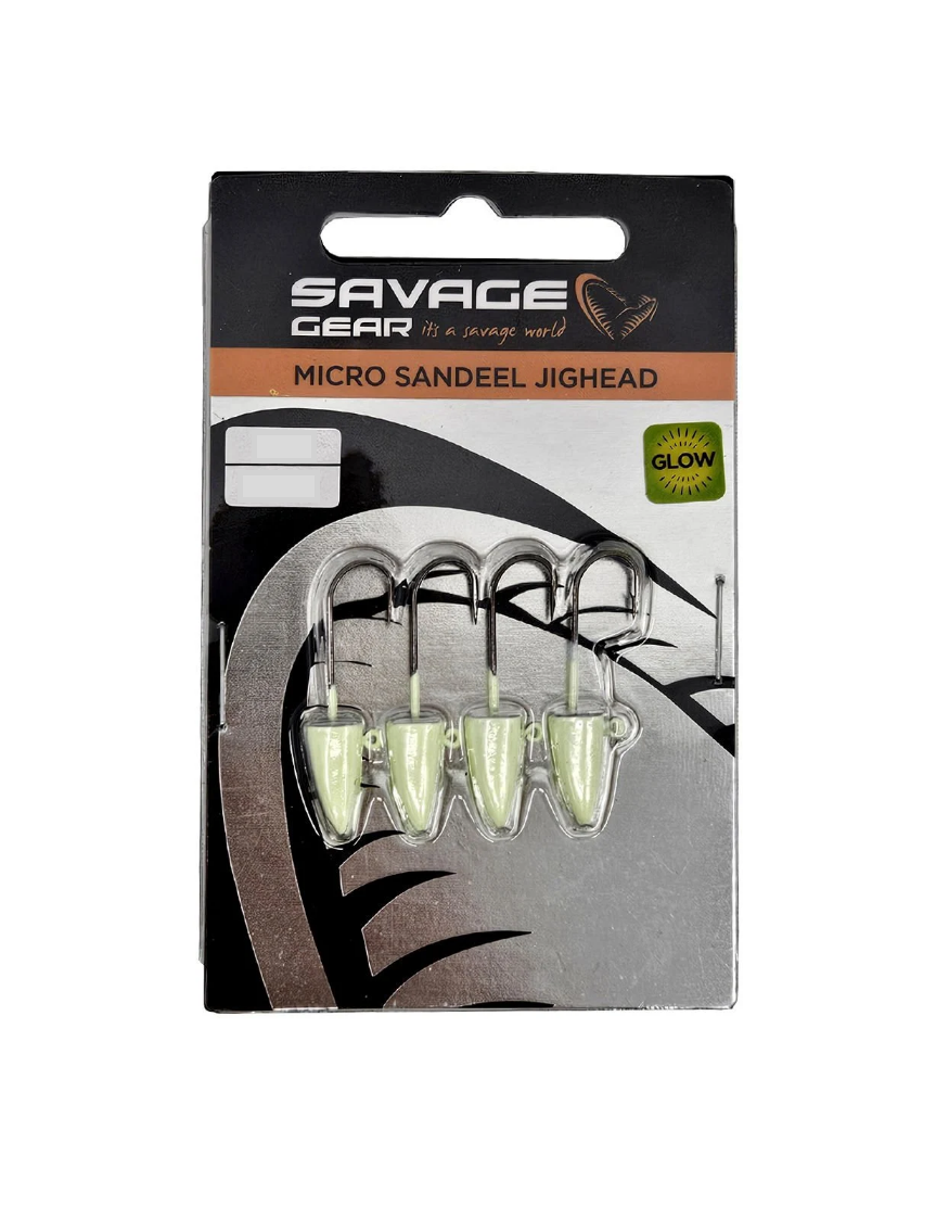 Savage gear LRF Micro sandeel jighead 2,0g #8 4pcs Glow Jighead